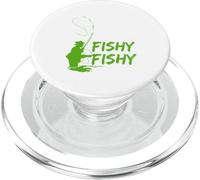 Here Fishy - Funny Sea & Freshwater Fishing Niños, Hombres, Mujeres PopSockets PopGrip para MagSafe