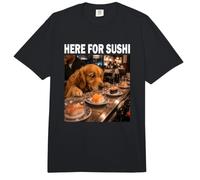 Here for Sushi Golden Retriever Sushi Amante Comfort Colors Adult Heavyweight T-Shirt