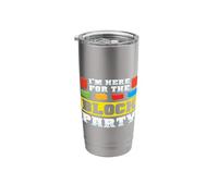 Here For The Block Party Building Brick Builder Funny Kids Vaso térmico de acero inoxidable de doble pared