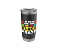 Here For The Block Party Building Brick Builder Funny Kids Vaso térmico de acero inoxidable de doble pared