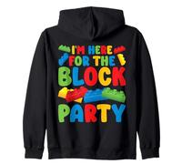 Here For The Block Party Cumpleaños Bloque de construcción de Ladrillos Sudadera con Capucha