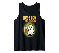 Here For The Boos Funny Pixel Art Ghost Halloween Camiseta sin Mangas