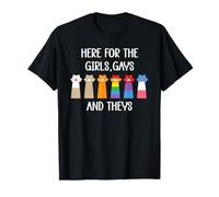Here for The Girls Gays and Theys LGBT Ally Pride Cat LGBTQ Camiseta