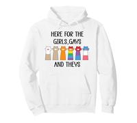 Here for The Girls Gays and Theys Womens Ally Cat Pride LGBT Sudadera con Capucha