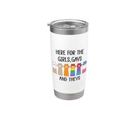 Here for the Girls Gays and Theys Womens Ally Cat Pride LGBT Vaso térmico de acero inoxidable de doble pared