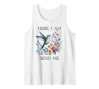Here I Am Send Me Isaiah 6:8 Bible Christian Hummingbird Camiseta sin Mangas