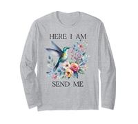 Here I Am Send Me Isaiah 6:8 Bible Christian Hummingbird Manga Larga