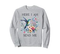Here I Am Send Me Isaiah 6:8 Bible Christian Hummingbird Sudadera