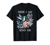 Here I Am Send Me Isaiah 6:8 Bible Christian Mom Hummingbird Camiseta
