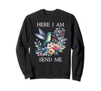 Here I Am Send Me Isaiah 6:8 Bible Christian Mom Hummingbird Sudadera