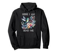 Here I Am Send Me Isaiah 6:8 Bible Christian Mom Hummingbird Sudadera con Capucha