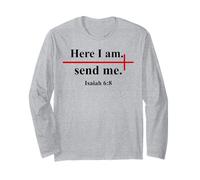 Here I Am Send Me Isaiah 6:8 Bible Verse Christian Cross Manga Larga