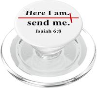 Here I Am Send Me Isaiah 6:8 Bible Verse Christian Cross PopSockets PopGrip para MagSafe