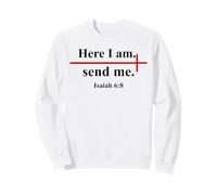 Here I Am Send Me Isaiah 6:8 Bible Verse Christian Cross Sudadera