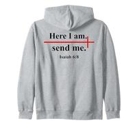 Here I Am Send Me Isaiah 6:8 Bible Verse Christian Cross Sudadera con Capucha
