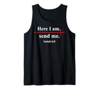 Here I Am Send Me Isaiah 6:8 Christian Cross Bible Verse Camiseta sin Mangas