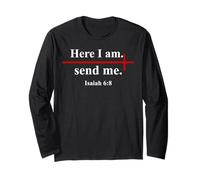 Here I Am Send Me Isaiah 6:8 Christian Cross Bible Verse Manga Larga