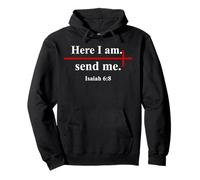 Here I Am Send Me Isaiah 6:8 Christian Cross Bible Verse Sudadera con Capucha
