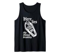 Here Lies My Mental Stability - Esqueleto de Actitud Divertida Camiseta sin Mangas