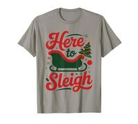 Here to Sleigh Funny Xmas Funny Slay Christmas Puns Reno Camiseta