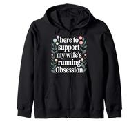 Here To Support My Wife'S Running Obsession - Sudadera con Capucha