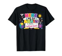 Here We Go Again I Mean Welcome Back to School Funny Teacher Camiseta gráfica económica, Hombre, Negro, L