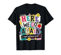Here We Go Again Patchwork Teacher Back To School First Day Camiseta