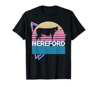 Hereford Ganado Hereford Ganadero Vaca Retro Camiseta