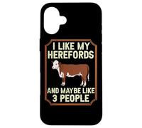 Hereford Granja de Carne de Vaca Toro Ganado Carcasa para iPhone 16 Plus