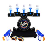 Herefun 2pcs Juguete de Pistolas Blanco para niño, Juegos Tiro Flotante, Shooting Game Toy Juego de Disparos, Juego Objetivo Flotante Recargable + 10 Balas + 10 Bola Flotante (Azul)
