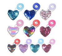 Herefun Bolsa con Lentejuelas para Niñas, 10Pcs Monedero Cola de Sirena Bolso Niño Monederos de Cola de Sirena, Mini Bandolera Carteras con Lentejuelas, Regalo de cumpleaños Fiesta Bolsas Regalo