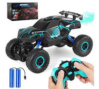 Herefun Coche Teledirigido Niños, RC Coche con Luz LED, 4WD Coche Teledirigido, RC Coche de Carreras de Alta Velocidad Todoterreno Recargable para Niños Cumpleaños Regalo (Azul)