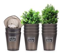 Herefun Maceteros Hierbas, 10Piezas Maceta Plástico Autorriego, Maceta Plantador para Oficina Interior Exterior Tiesto for Plantas