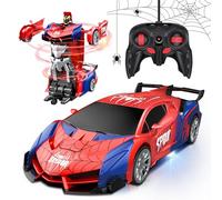 Herefun Transformador teledirigido coche juguete para niños y niñas a partir de 8 años, robot RC con cable de carga, 2 en 1