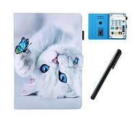 HereMore - Funda Universal para Tablet de 10,1 Pulgadas con lápiz Capacitivo para Samsung A 10,1, Huawei M5 Lite T3 T5 10, iPad 10.2, ASUS ZenPad 10, Lenovo Tab E10, Gato