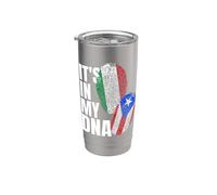 Herencia de bandera mixta italiana y puertorriqueña Vaso térmico de acero inoxidable de doble pared
