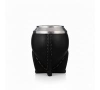 HERENCIA GAUCHA Mate Argentino estilo Torpedo de Calabaza Forrado en Cuero Negro, Virola de Acero inoxidable, Elegante, tradicional tamaño Mediano
