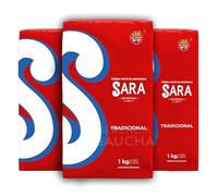 HERENCIA GAUCHA | Yerba Mate Sara Tradicional, 3 paquetes por 1Kg, Roja, Uruguaya, Pack x 3Kg.