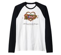Herencia Hispana Puerto Rico Mi Corazón Borinquen Camiseta Manga Raglan