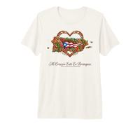 Herencia Hispana Puerto Rico Mi Corazón Borinquen Camiseta Premium