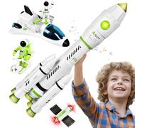 Herenear Cohete Espacial Juguete, Juguetes de Transbordador Espacial, Exploración de Marte Espacial con 2 Astronauta, Juegos Educativos de Ciencias para Niños 6 7 8 9 10 11 12 Años