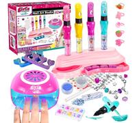 Herenear Kit de Arte de uñas para Niños, Set De Manicura Para Niña, Kit Pintauñas Niñas, Maquillaje Niñas Regalo Cumpleaños 6 7 8 9 10 11 12 Años