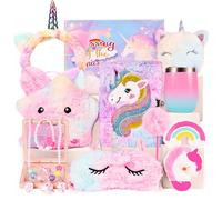 Herenear Regalos de Unicornio para Niñas, Regalo Unicornios, Juguete de Peluche de Unicornio con Cuaderno para Niñas 4 5 6 7 8 9 10 11 Años