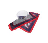 Here's a refined product description based on the title you provided: **1 Set Adjustable Nautical Captain Hat with Scarf - Charming Sailor