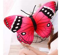 Herfair Bonito cojín de mariposa realista con forma de mariposa, peluche mullido, cojín de peluche, regalo relleno para niños y adultos (rosa, 40 x 30 cm)