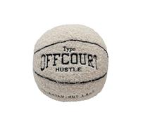 Herfair Cojín de baloncesto 3D Offcourt de 25 cm, suave pelota de baloncesto, decoración de habitación de baloncesto, regalos para niños y niñas (blanco)