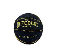 Herfair Cojín de baloncesto 3D Offcourt de 25 cm, suave pelota de baloncesto, pelota de baloncesto, decoración de habitación, regalos para niños y niñas (negro)