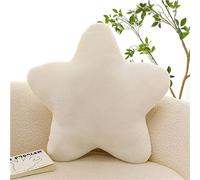Herfair Cojín de peluche para niños, cojín decorativo con forma de estrella, suave, para habitación de los niños, dormitorio, decoración (blanco, 40 cm)
