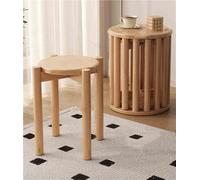 HerfsT Juego de 4 sillas de Comedor 4 en 1, taburetes de Bar Redondos de Madera, apilables, sillas multifuncionales de Madera Maciza para Sala de Estar, Dormitorio y balcón (Blanco)