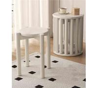 HerfsT Juego de 4 sillas de Comedor 4 en 1, taburetes de Bar Redondos de Madera, apilables, sillas multifuncionales de Madera Maciza para Sala de Estar, Dormitorio y balcón (Blanco)